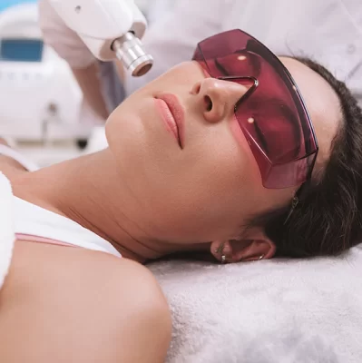 Laser removal of discoloration effects