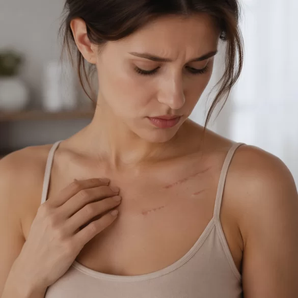 Scars on the cleavage