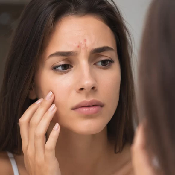 Pimples between the eyebrows