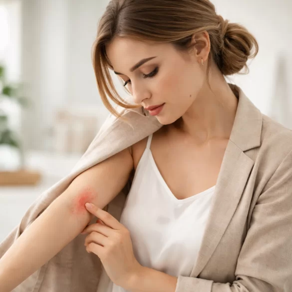 Pimples on the inner elbow.