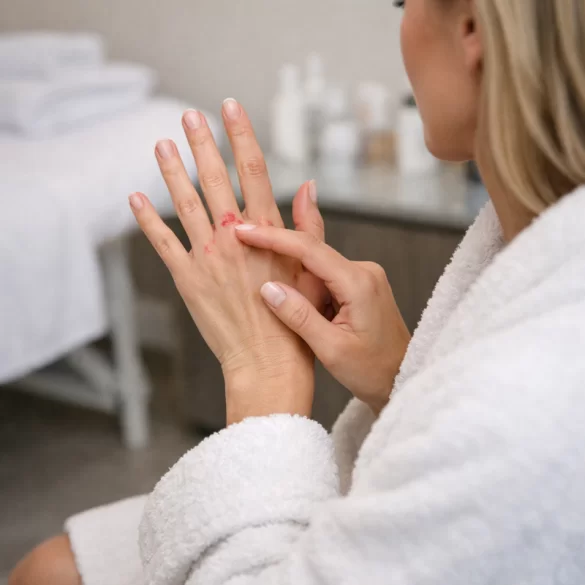 Pimples between the fingers on the hands