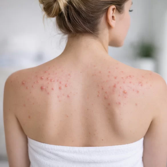 Acne on shoulder blades