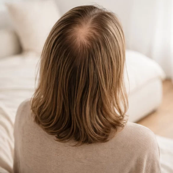 Thin hair on the head