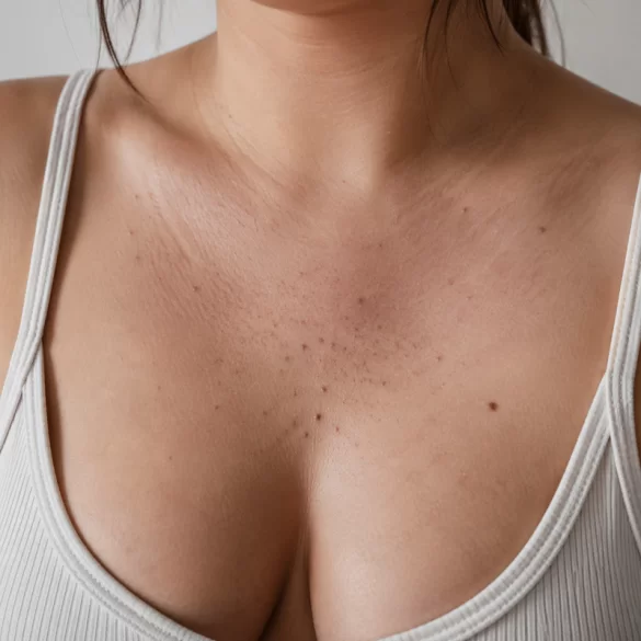 Blackheads between the breasts